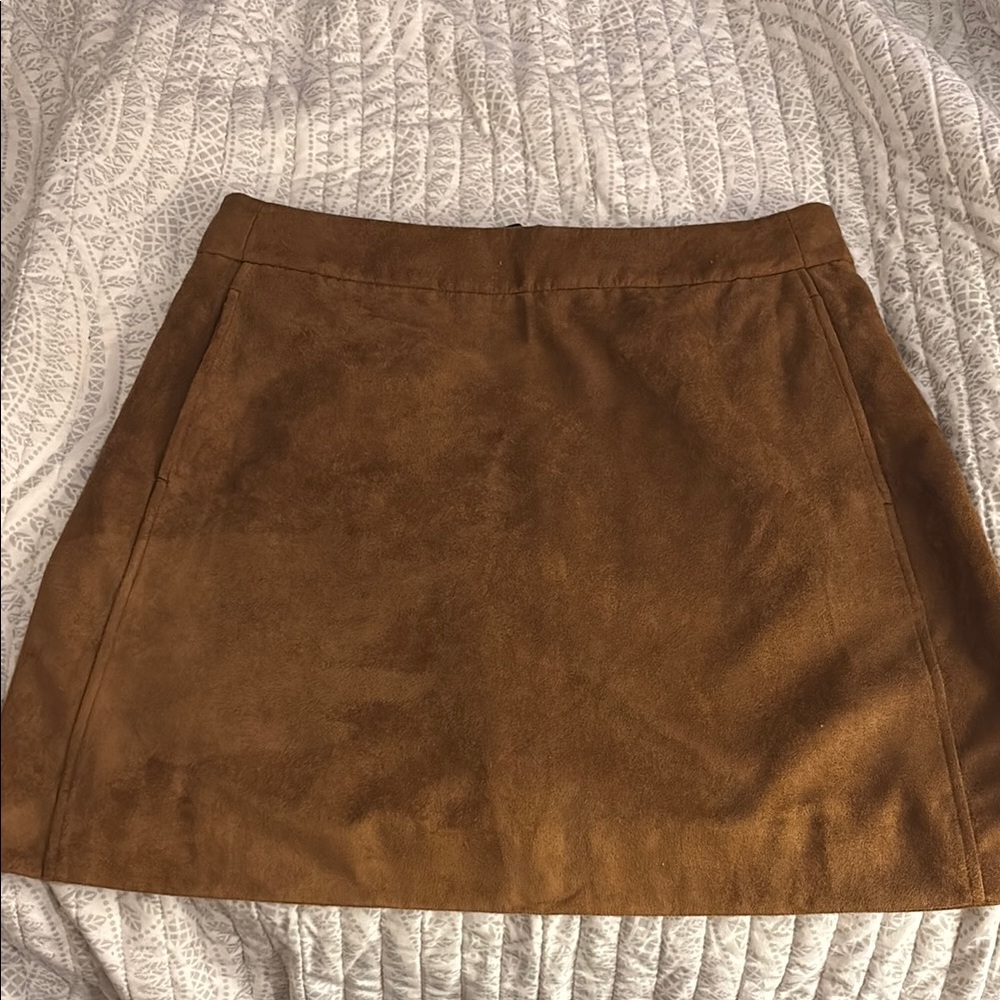 Perfect FALL Brown Suede Skirt